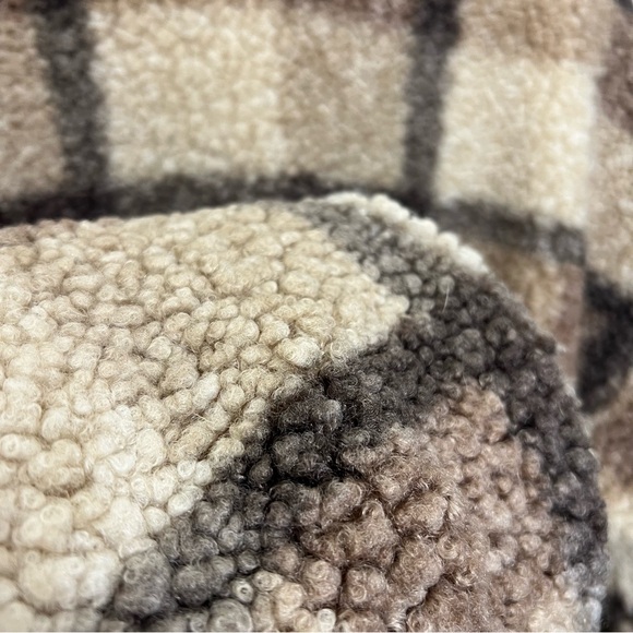 Altar’d State Teddy Fleece Shacket Brown Cream Plaid Size M New - Picture 11 of 13